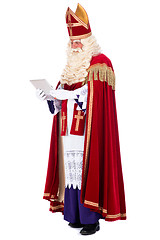 Image showing Sinterklaas with a tablet