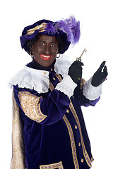 Image showing Zwarte Piet and a key of the house of Sinterklaas