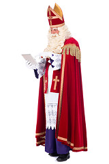 Image showing Sinterklaas with a tablet