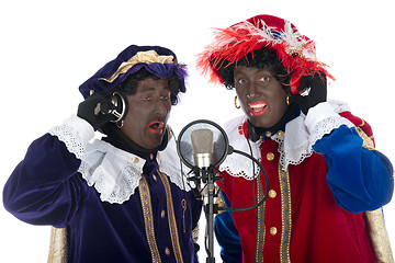 Image showing Zwarte Piet is singing