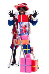 Image showing Zwarte Piet with presents