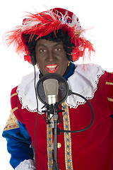 Image showing Zwarte Piet is singing