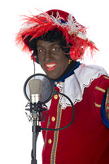 Image showing Zwarte Piet is singing