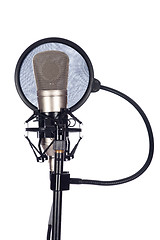 Image showing Closeup of an old microphone