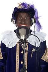 Image showing Zwarte Piet is singing