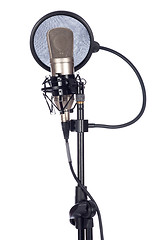 Image showing Closeup of an old microphone