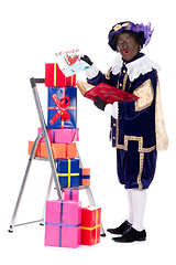 Image showing Zwarte Piet with presents