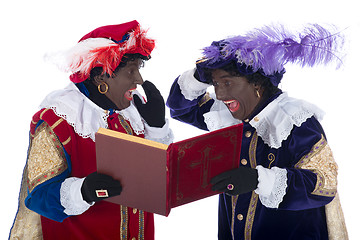 Image showing Zwarte Piet and the book of Sinterklaas