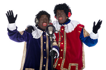 Image showing Zwarte Piet is singing