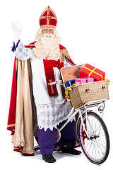Image showing Sinterklaas on a bike