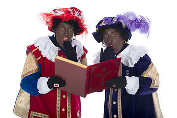 Image showing Zwarte Piet and the book of Sinterklaas