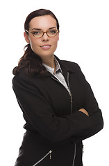 Image showing Confident Mixed Race Businesswoman Isolated on White