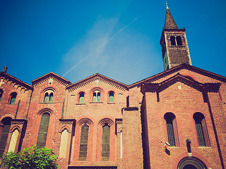 Image showing Retro look Sant Eustorgio church, Milan