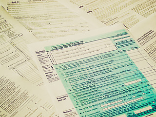 Image showing Retro look Tax forms