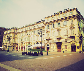 Image showing Retro look Piazza Carignano Turin