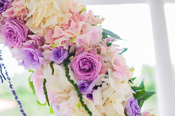 Image showing wedding arch with closeup detail