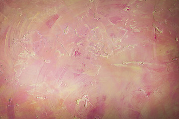 Image showing Wall with pink and yellow texture