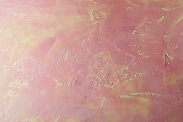 Image showing Wall with pink and yellow texture