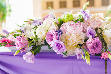 Image showing Tables decorated with flowers