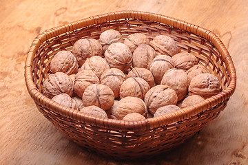 Image showing Basket Full Of Walnuts