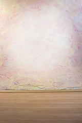 Image showing Wall with pink and yellow texture