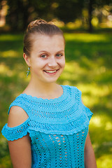 Image showing Beautiful young girl in the park 