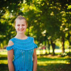 Image showing Beautiful young girl in the park 