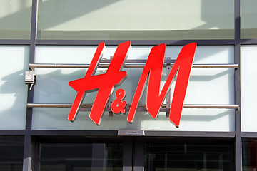 Image showing Sign H&M (Hennes & Mauritz) on Store Wall