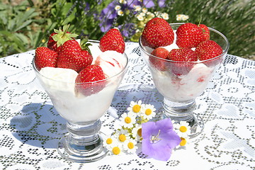 Image showing Swedish Midsummer dessert