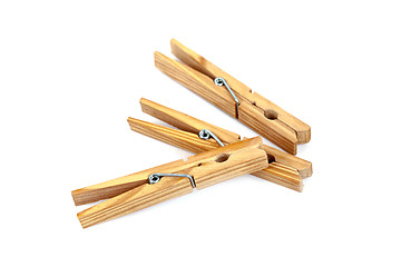 Image showing three wooden clamps 