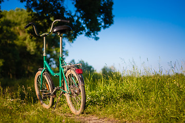 Image showing Bicycle Stands On The Footpath