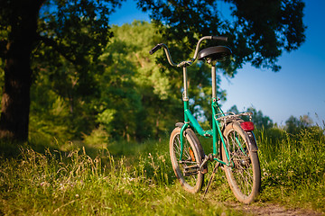 Image showing Bicycle Stands On The Footpath