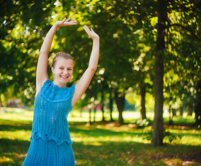 Image showing Beautiful young girl in the park 