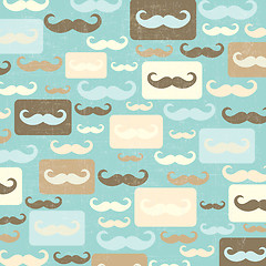 Image showing retro seamless pattern with mustache