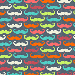 Image showing retro seamless pattern with mustache