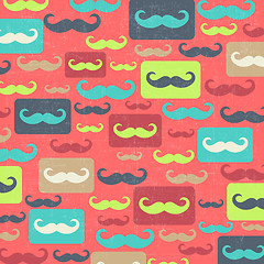 Image showing retro seamless pattern with mustache