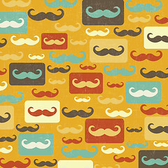 Image showing retro seamless pattern with mustache