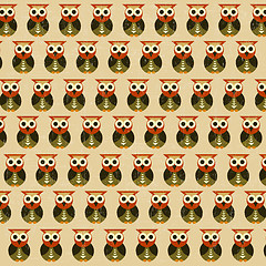 Image showing retro seamless pattern with owls