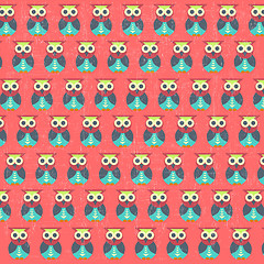 Image showing retro seamless pattern with owls