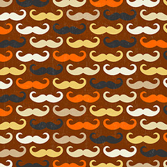 Image showing retro seamless pattern with mustache