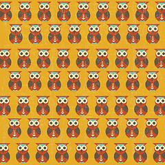 Image showing retro seamless pattern with owls