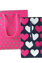 Image showing Hearts and spots gift bags