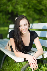 Image showing Young smiling brunette