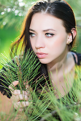 Image showing Young thoughtful brunette