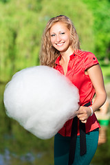 Image showing Young smiling blond woman