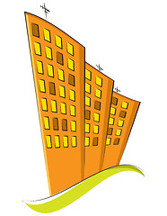 Image showing group of residential buildings. Vector illustration