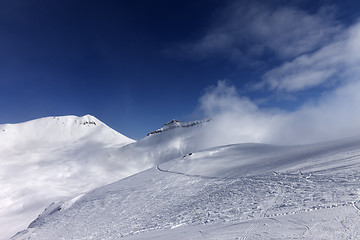 Image showing Off-piste slope with traces of skis