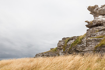 Image showing Limestone cliffs on the coastline of Gotland, Sweden