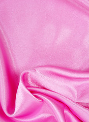 Image showing Smooth elegant pink silk as background 