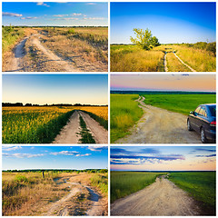 Image showing Dirty Dusty Rural Road In Countryside.